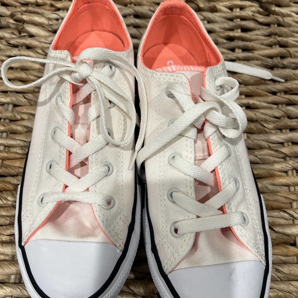 Converse Juniors shoes 4 Chuck Taylor double tongue all star OX‎ Hyper Orange - Picture 14 of 16